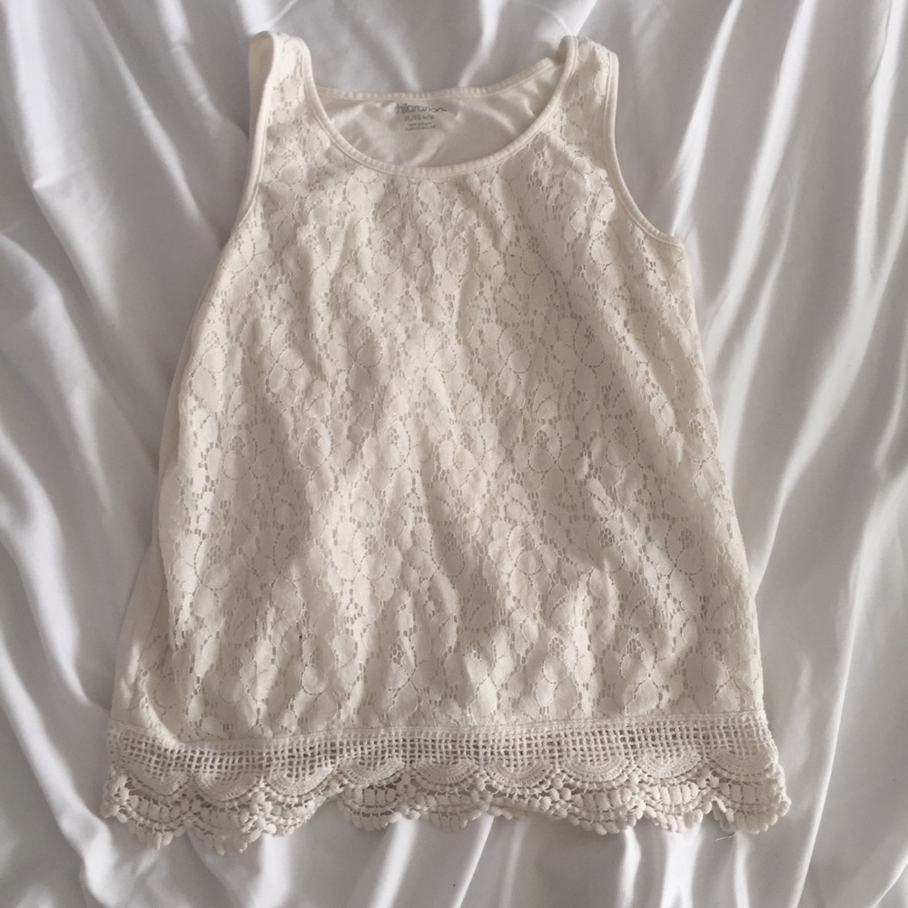 White lace tank top